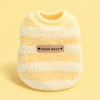 Yellow and white striped fleece bunny vest product image.