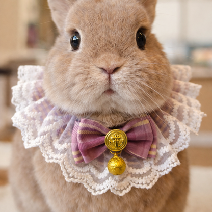 Pet Rabbit Accessory Lace Bib – Fancy Dress Up Collar for Bunnies and Small Pets