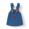 Denim Bunny Dress with Cherry Embroidery Rabbit Overalls Outfit - main product photo