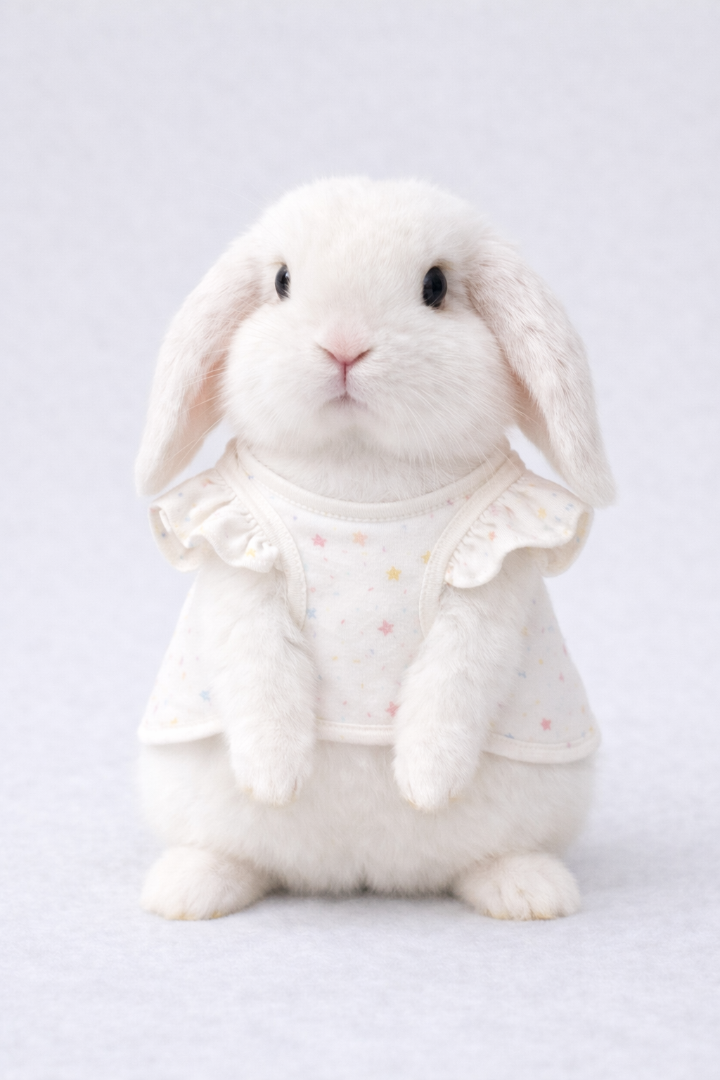 Kawaii Bunny Lace Dress & Star Print Vest – Soft Cotton Rabbit Clothes – Ruffle Pet Harness Vest for Holland Lops & Small Animals
