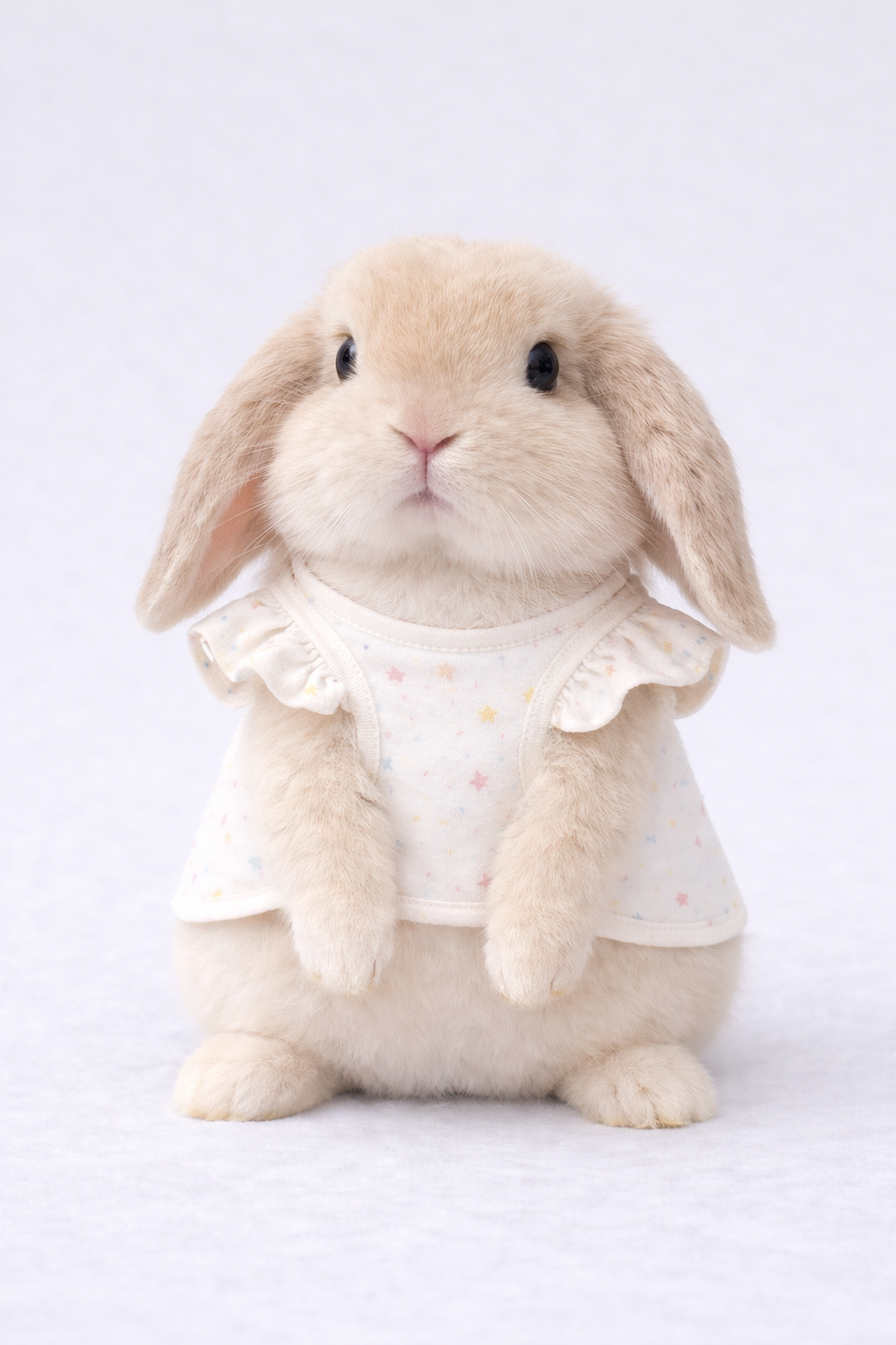 Kawaii Bunny Lace Dress & Star Print Vest – Soft Cotton Rabbit Clothes – Ruffle Pet Harness Vest for Holland Lops & Small Animals