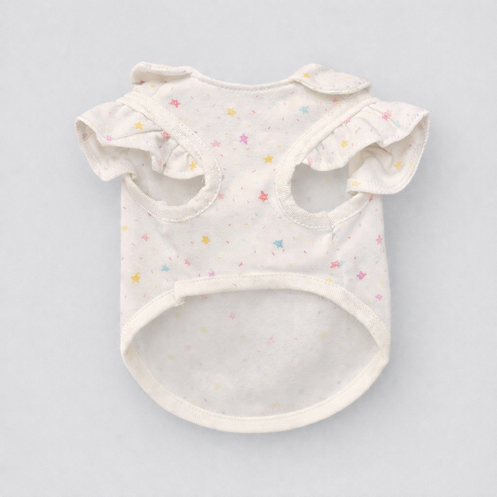 Kawaii Bunny Lace Dress & Star Print Vest – Soft Cotton Rabbit Clothes – Ruffle Pet Harness Vest for Holland Lops & Small Animals