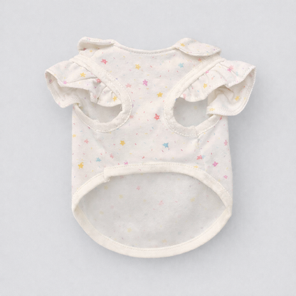 Kawaii Bunny Lace Dress & Star Print Vest – Soft Cotton Rabbit Clothes – Ruffle Pet Harness Vest for Holland Lops & Small Animals