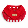 Rabbit Bandana Bib, Print Handmade Bunny Collar, Adjustable Snap Small Pet Bib - size or feature detail