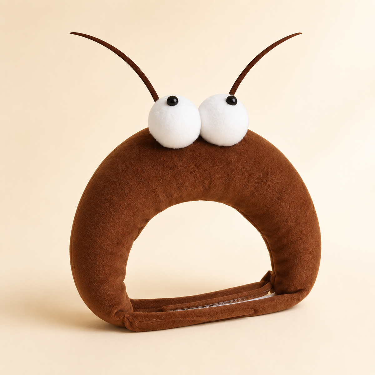 White-eye plush cockroach rabbit hat with antennae.