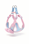 Bunny Harness and Leash Set • Blue Plaid Rabbit Vest with Pink Bow