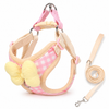 Plaid Rabbit Harness Vest for Walking, Pink Bow - product view 11