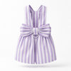 Striped rabbit dress and crochet flower hat outfit set for supervised bunny photos