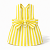 Striped rabbit dress and crochet flower hat outfit set for supervised bunny photos
