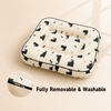 Cream Black Cat rabbit bed with fully removable washable cover