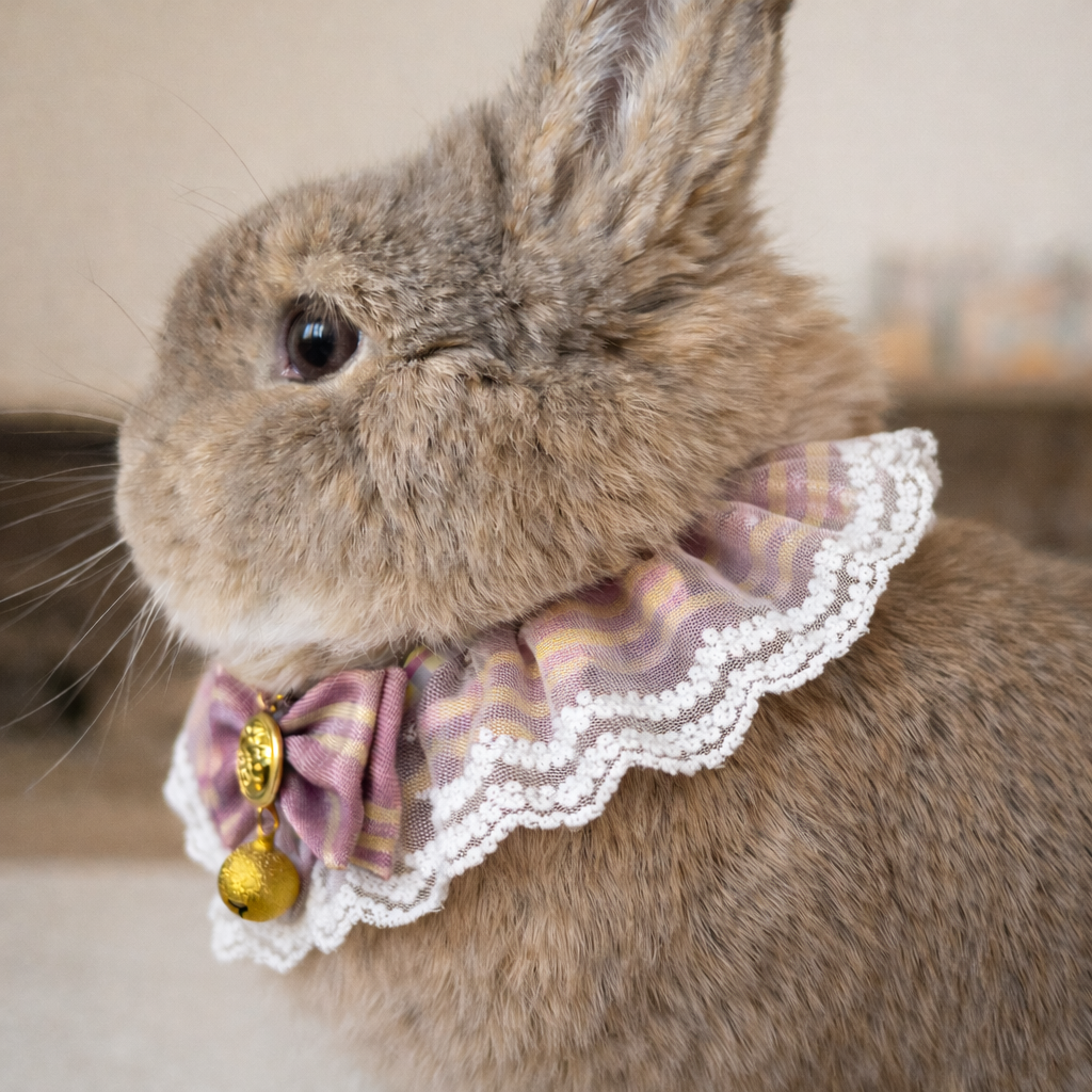 Pet Rabbit Accessory Lace Bib – Fancy Dress Up Collar for Bunnies and Small Pets