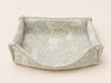 Foldable fabric rabbit hay box in the Green Rabbit floral print.