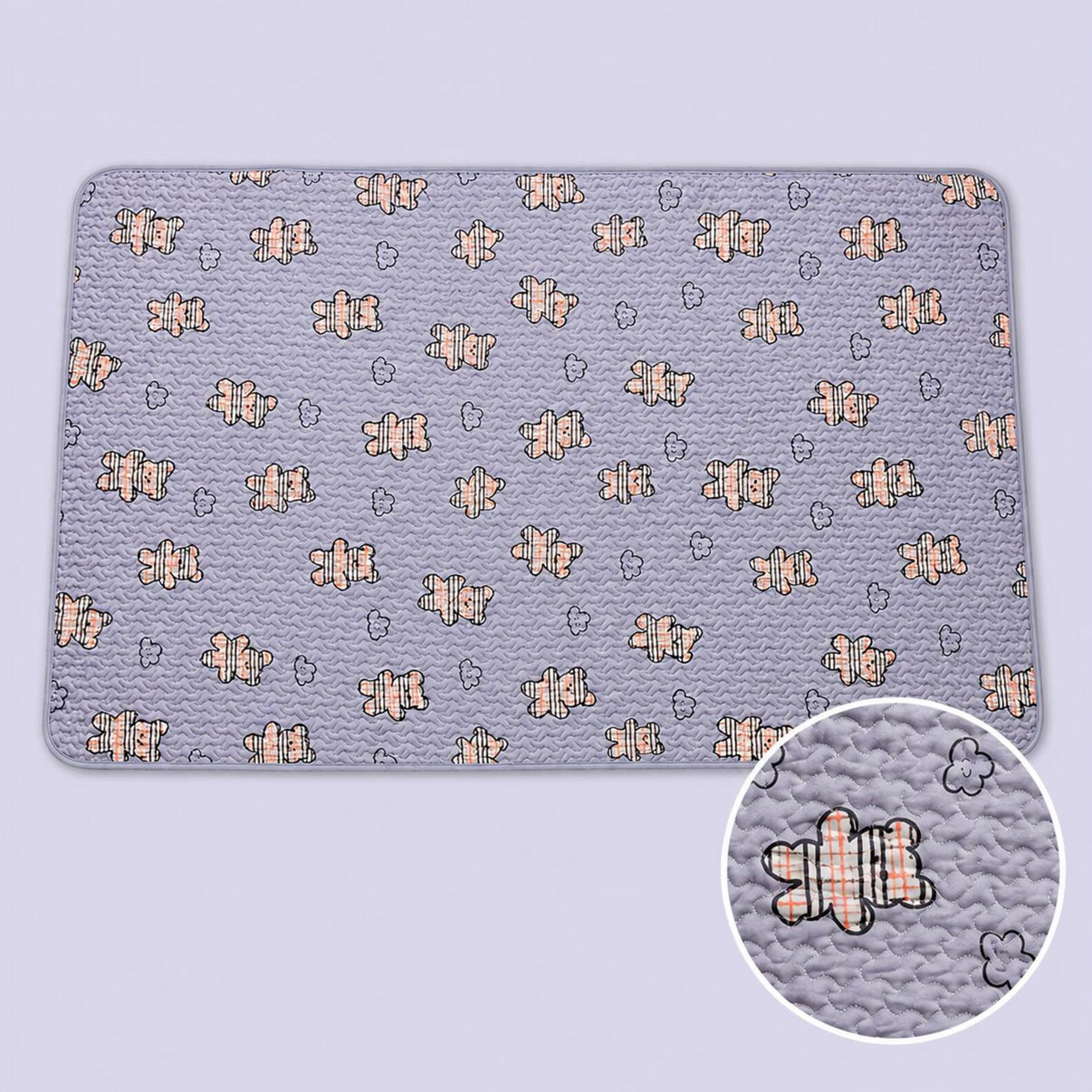 Quilted rabbit playpen mat product photo 13