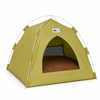 Green rabbit tent hideout with brown cooling mat